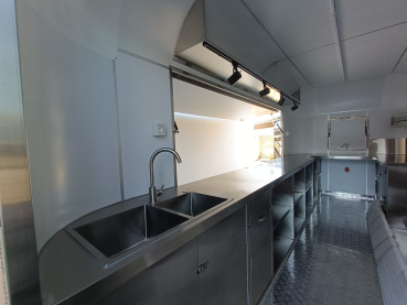 Retro Stainless Steel Food Trailer PSS5021 im US-Retro-Design mit Edelstahl